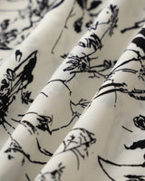 White Floral Ruched V Neck Mini Dress - Threadford