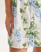 White Floral Square Neck Mini Dress - Threadford