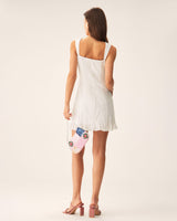 White Jacquard Sweetheart Neck Slip Mini Dress - Threadford