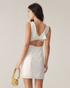 White Lace Backless Mini Dress - Threadford