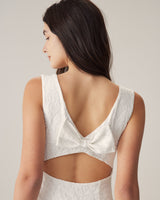 White Lace Backless Mini Dress - Threadford