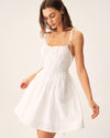 White Ruched Corset Slip Mini Dress - Threadford