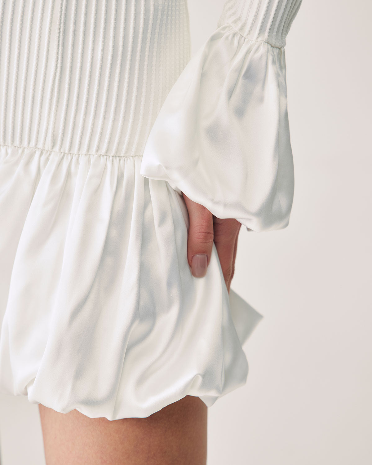 White Splicing Sweater Mini Dress - Threadford