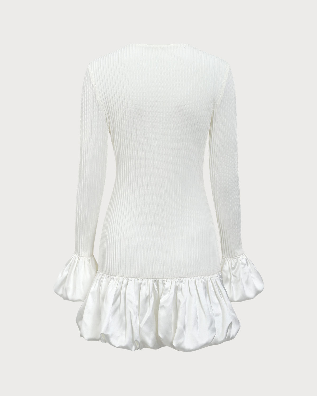 White Splicing Sweater Mini Dress - Threadford