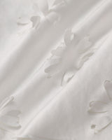 White Textured Boat Neck Sleeveless Mini Dress - Threadford