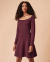 The Red Square Neck Long Sleeve Sweater Dress - Threadford