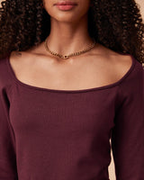 The Red Square Neck Long Sleeve Sweater Dress - Threadford