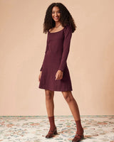 The Red Square Neck Long Sleeve Sweater Dress - Threadford