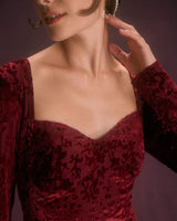 The Wine Red Floral Cutout Back Mini Dress - Threadford