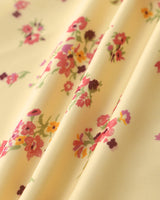 Yellow Floral Ruffle Sleeveless Mini Dress - Threadford