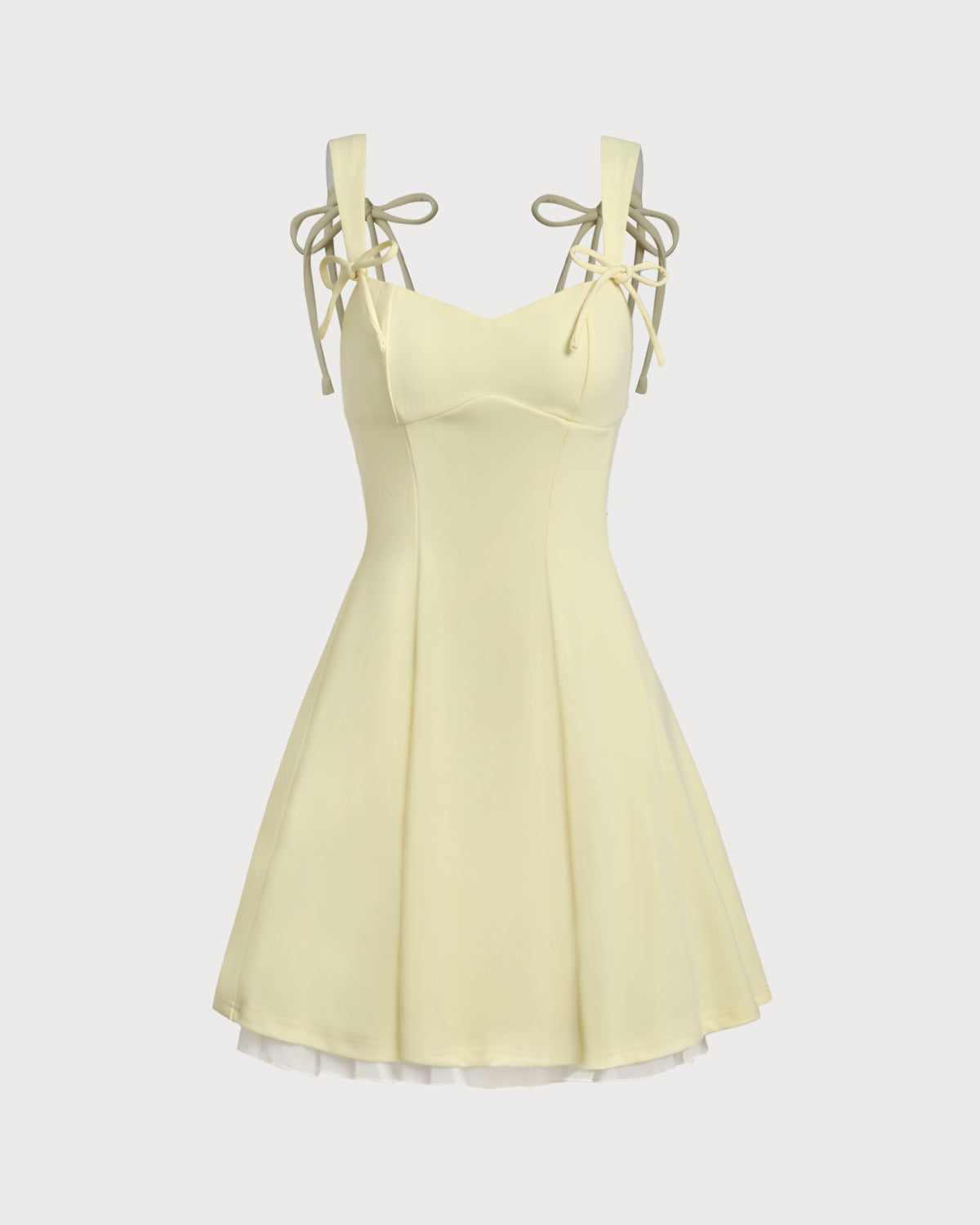 Yellow Square Neck A-Line Slip Mini Dress - Threadford