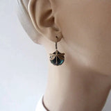 Vintage-Inspired Antique Gold Dragonfly Earrings - Threadford