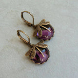 Vintage-Inspired Antique Gold Dragonfly Earrings - Threadford