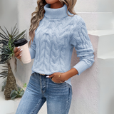 Amelia - Elegant Sweater with High Collar - Threadford