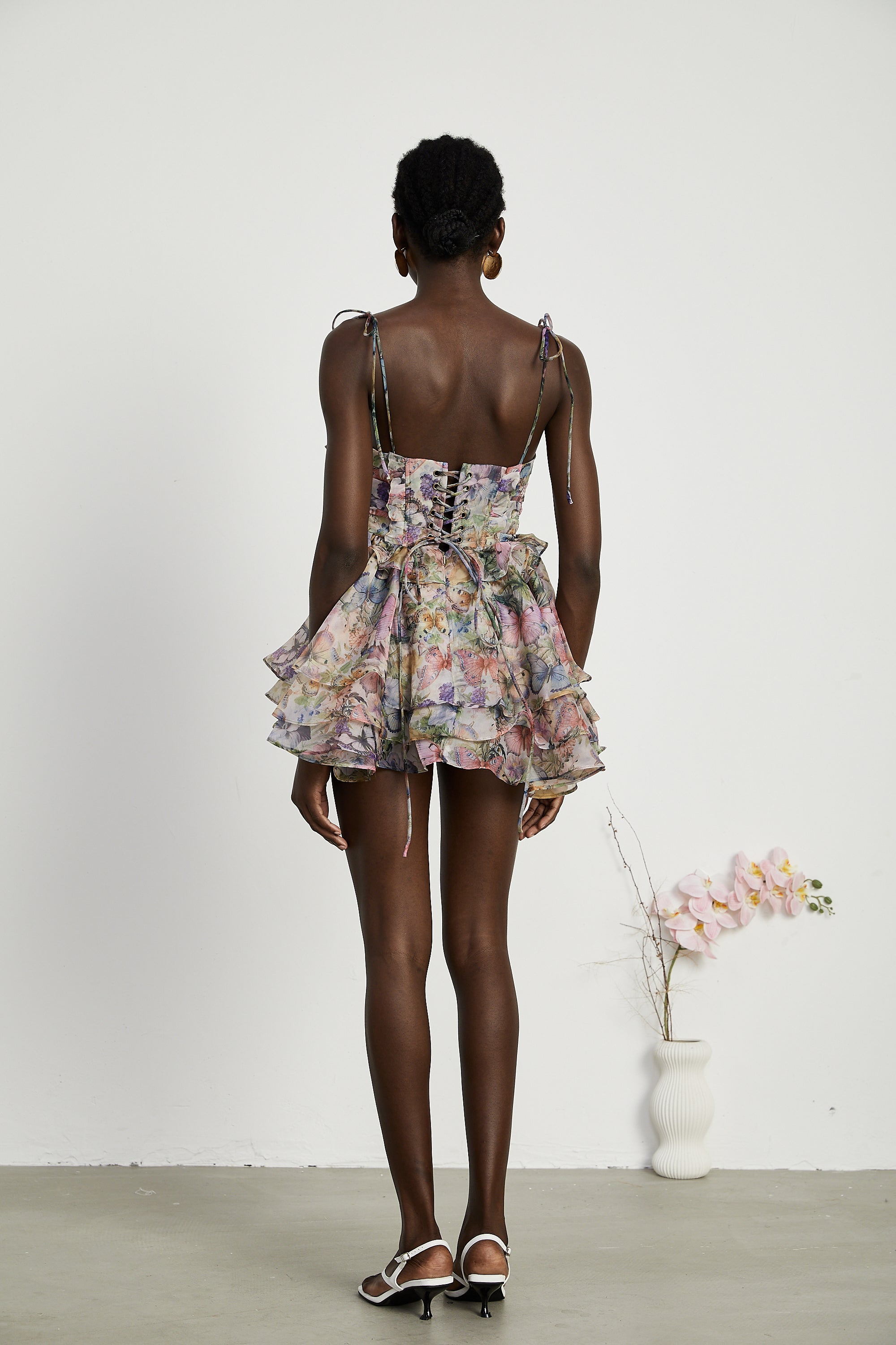 Juliette floral print pleated mini dress - Threadford