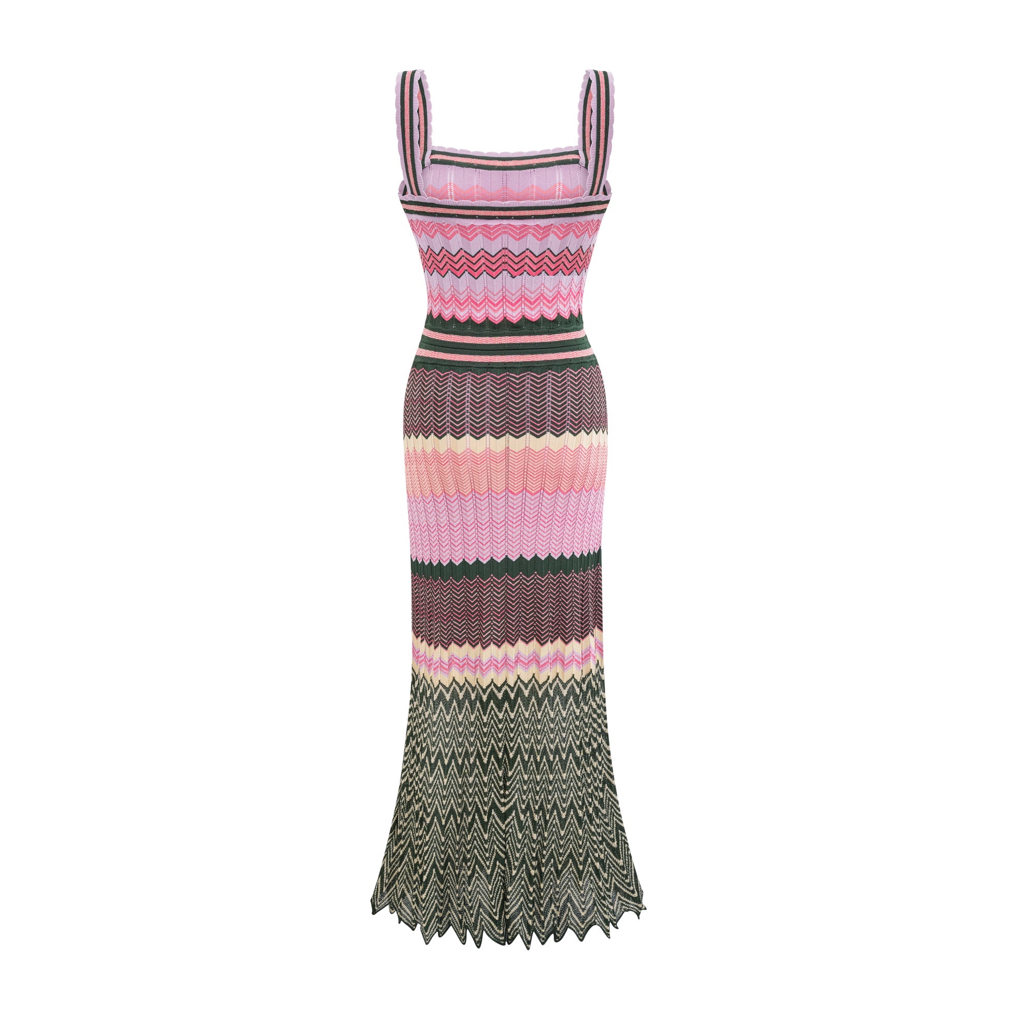 Daphné contrast-color knitted midi dress - Threadford