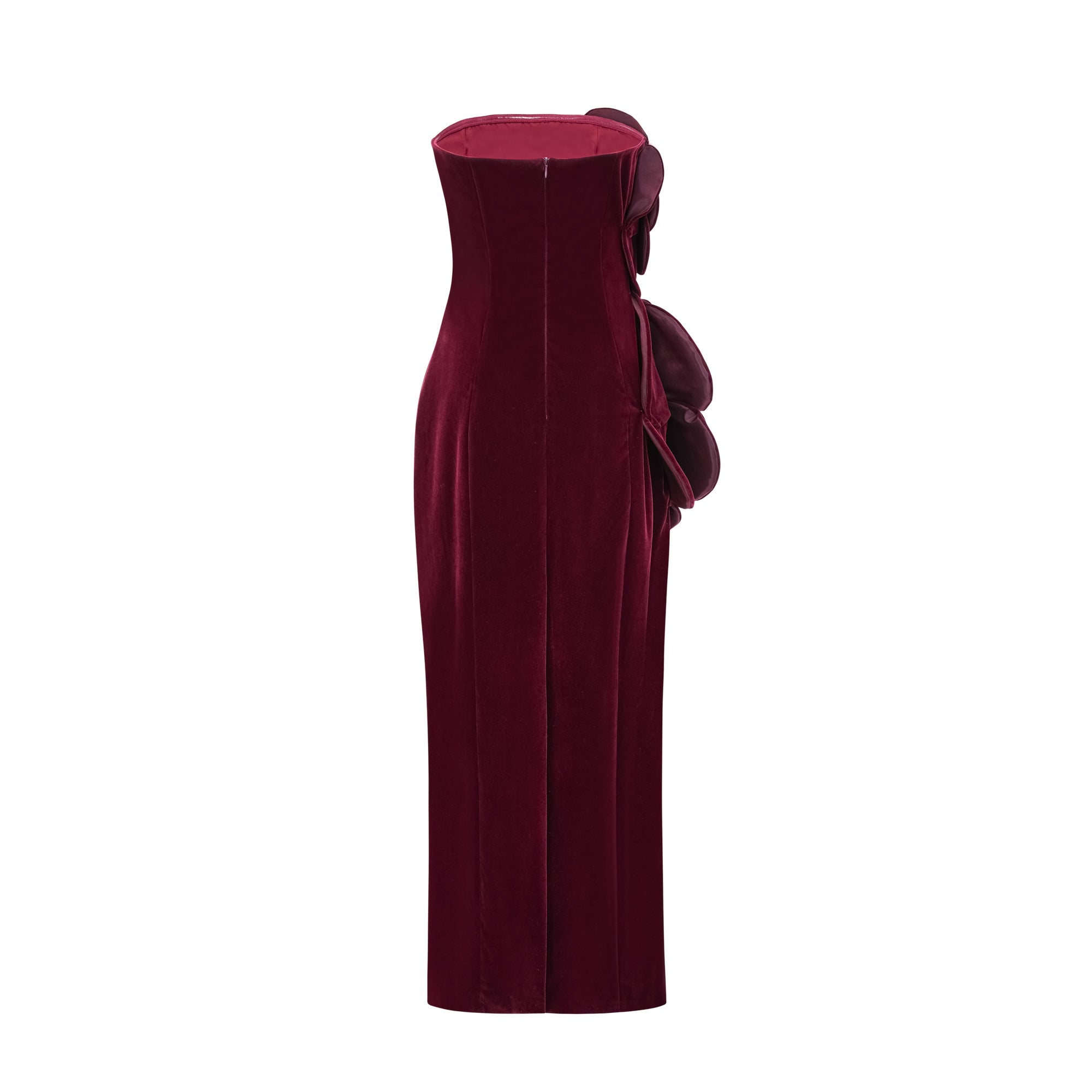 Azura Red Floral Appliqué Maxi Dress - Threadford
