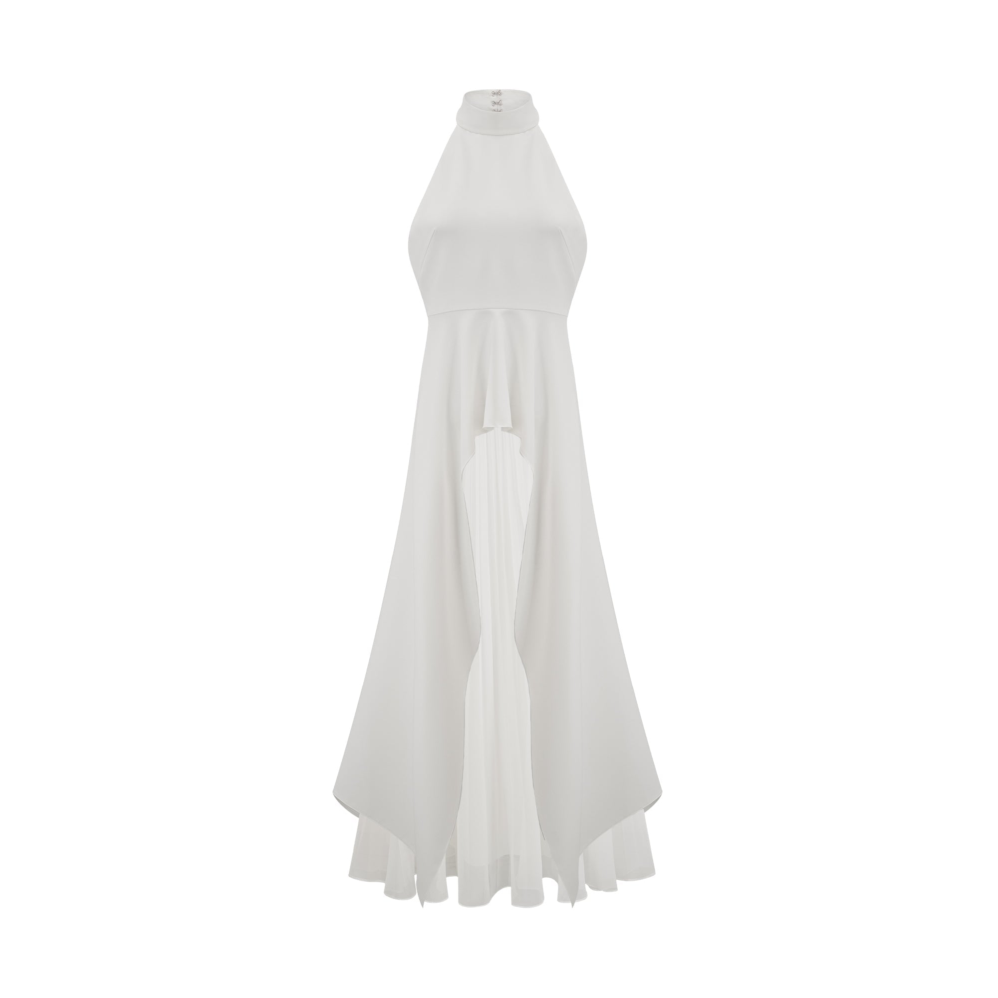 Inés halterneck layered long dress - Threadford