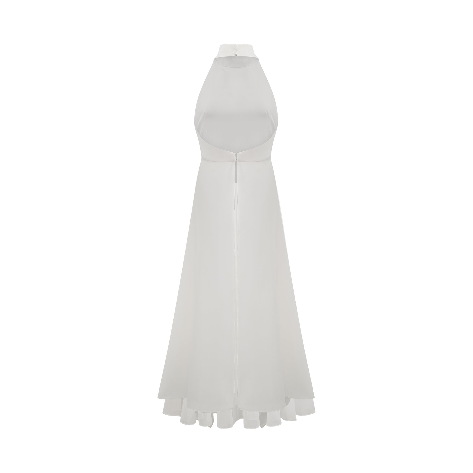 Inés halterneck layered long dress - Threadford
