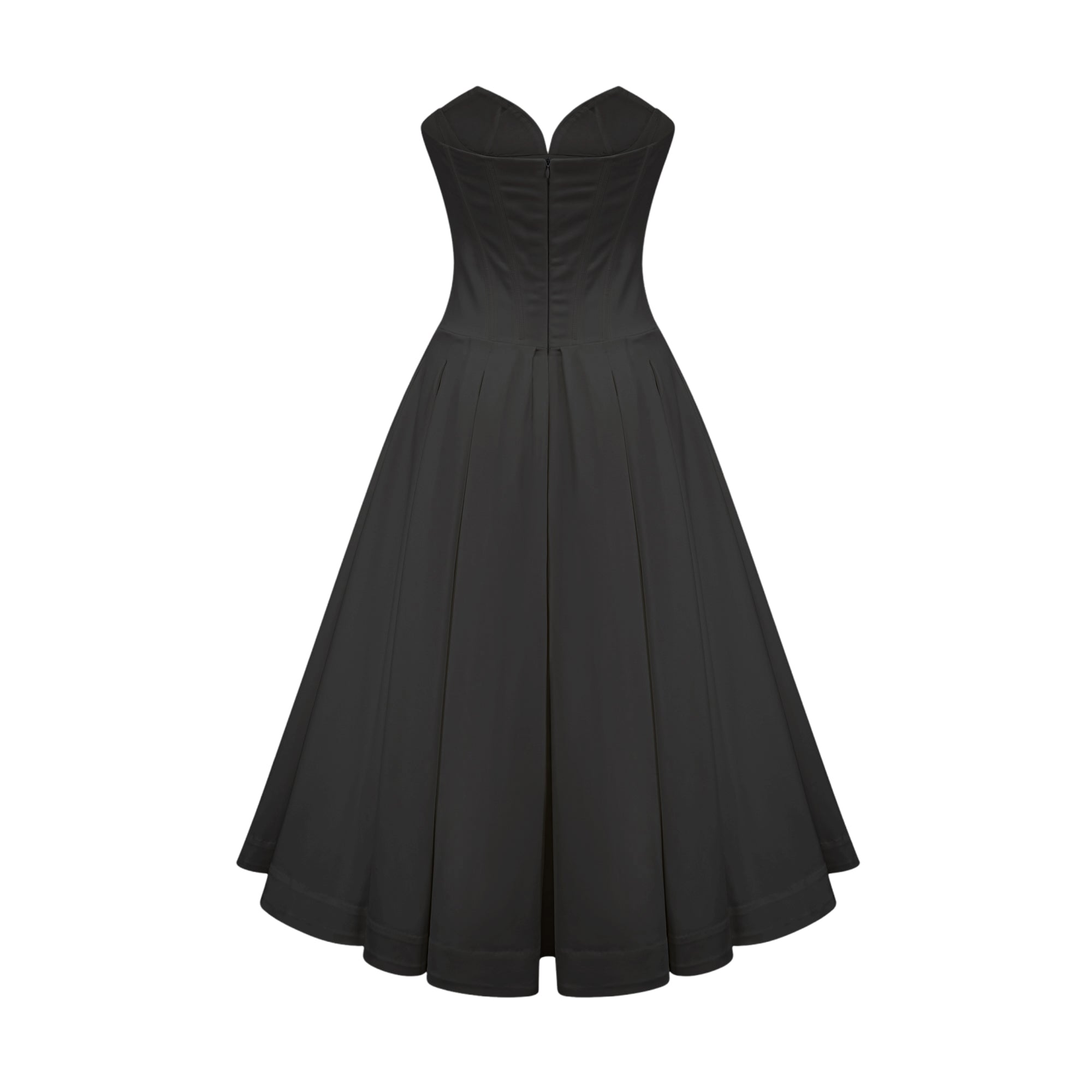 Katherine Black Off-Shoulder Corset Midi Dress - Threadford