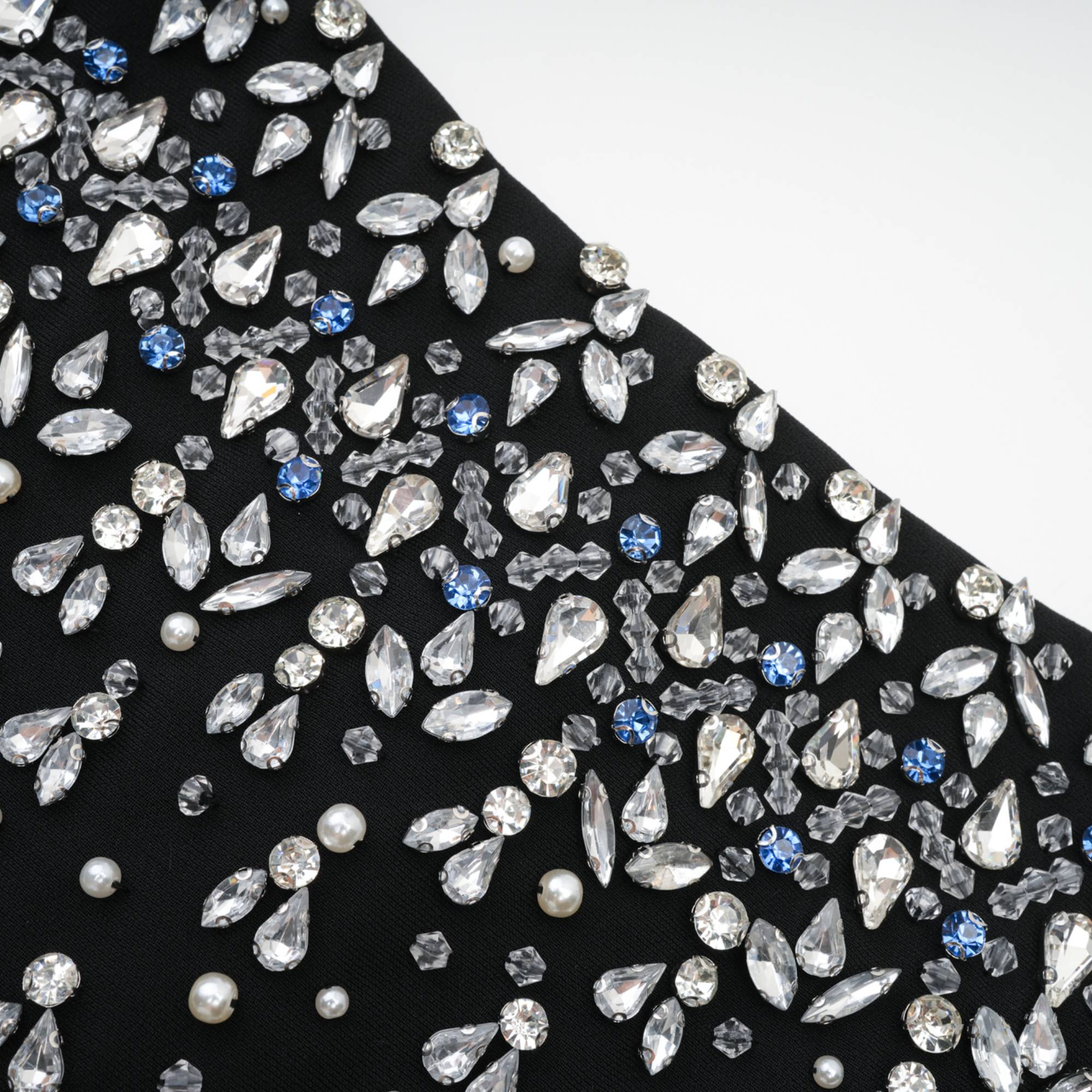 Melisande black embellished mini dress - Threadford