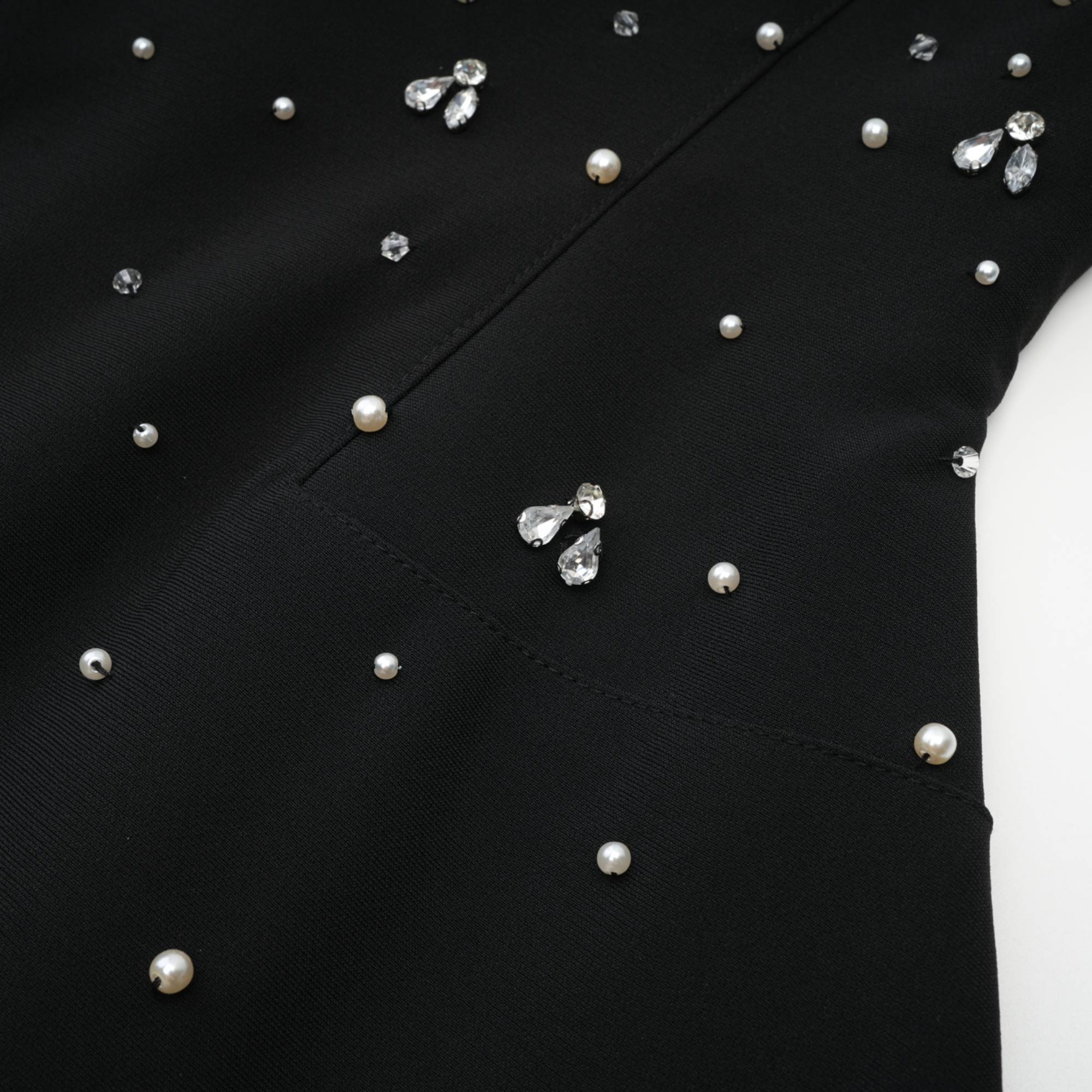 Melisande black embellished mini dress - Threadford