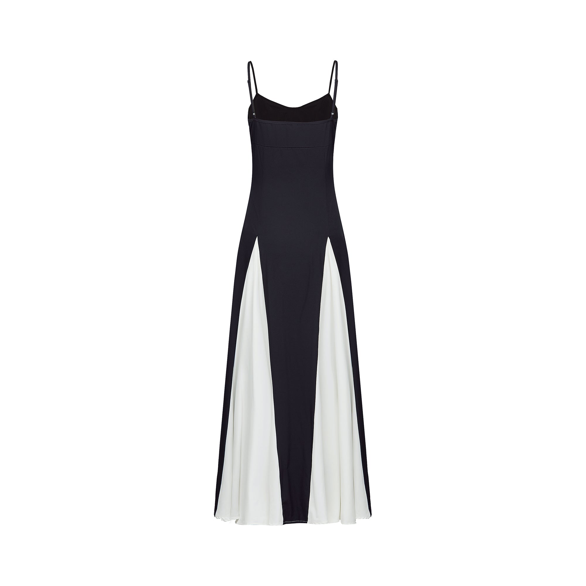 Sofie contrast-color pleated maxi dress - Threadford