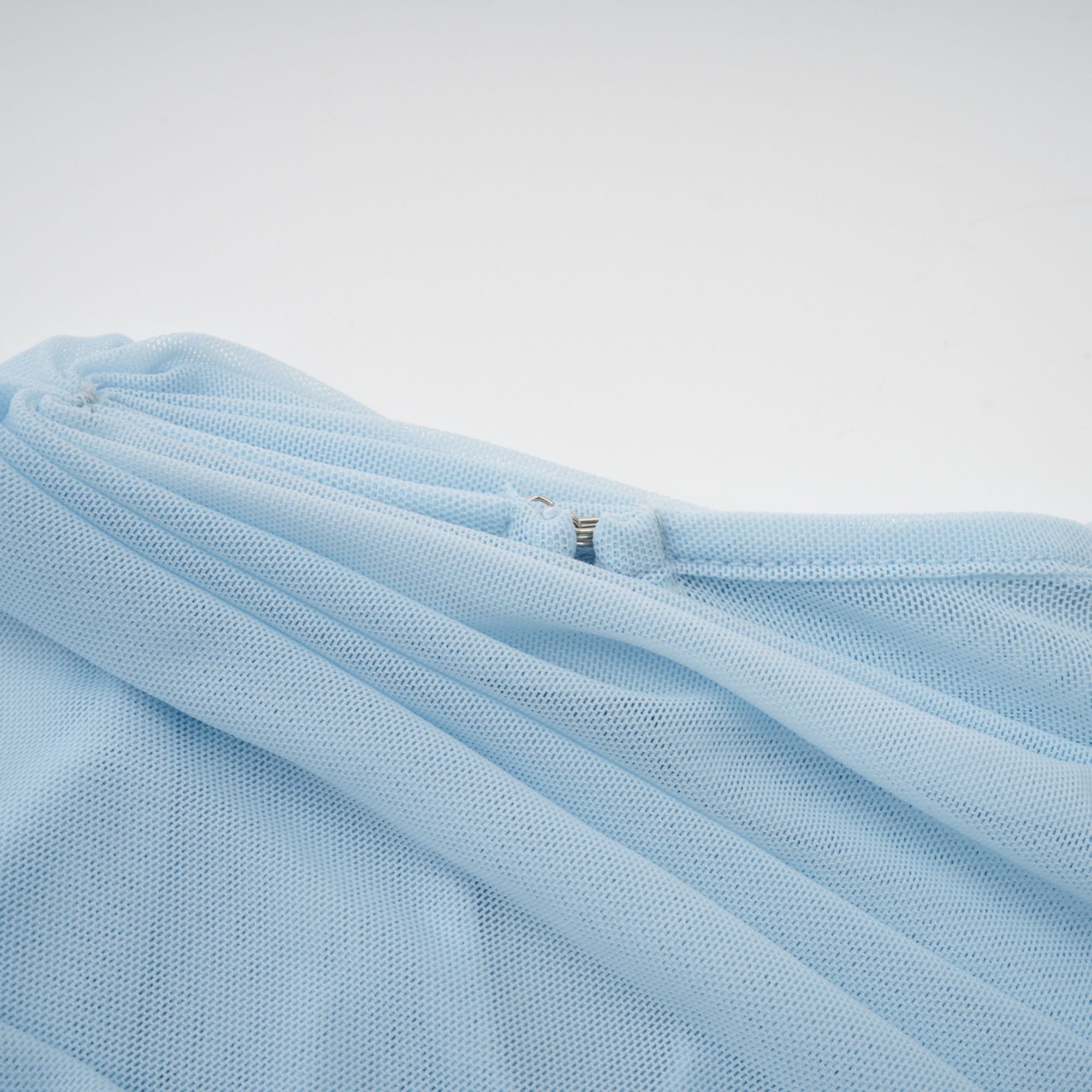 Catherine asymmetrical pleated maxi dress in Baby-blue - Threadford