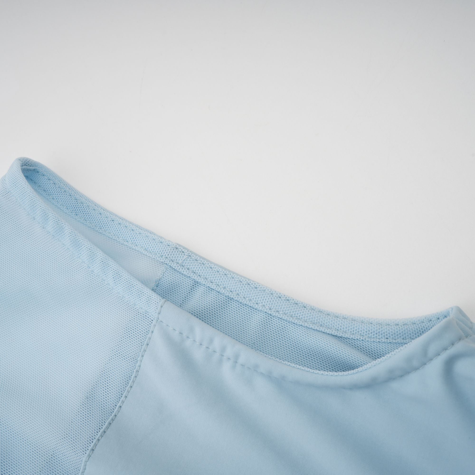 Catherine asymmetrical pleated maxi dress in Baby-blue - Threadford