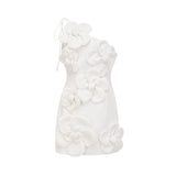 Liane White Floral Off-Shoulder Mini Dress - Threadford