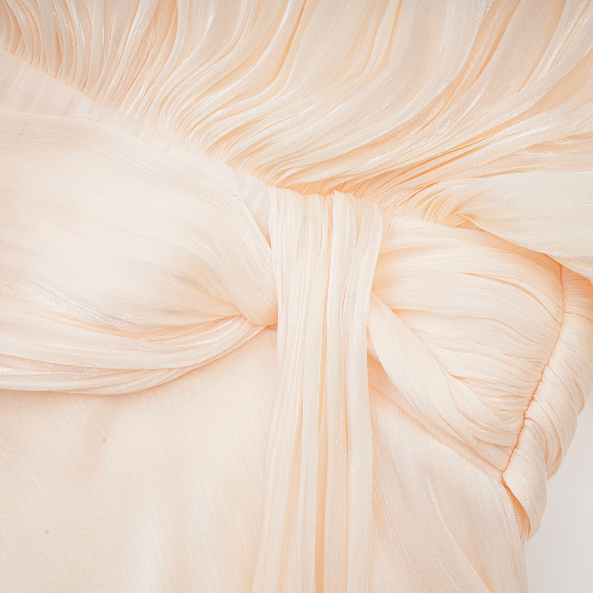 Eugénie Neutral Fully Pleated Ruffled Mini Dress - Threadford