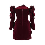 Azura Red Floral Appliqué Mini Dress - Threadford