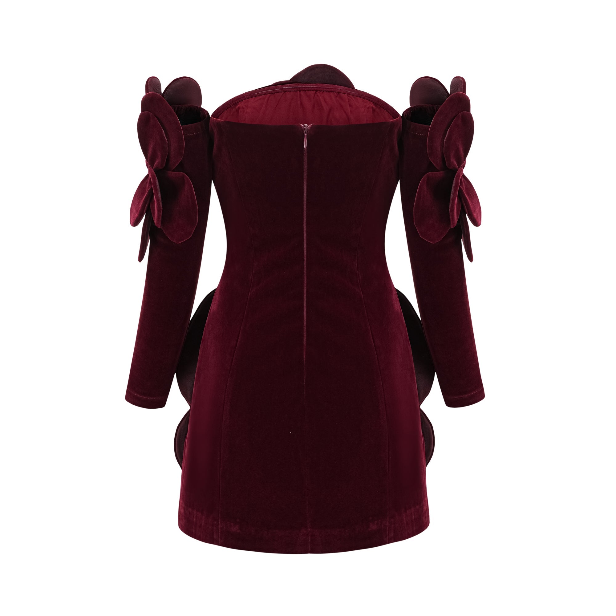 Azura Red Floral Appliqué Mini Dress - Threadford