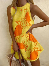 Orvienne™ | Mini Dress with Crab Print - Threadford