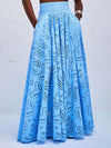 Exquisite embroidered hollow lace long A-line skirt - Threadford