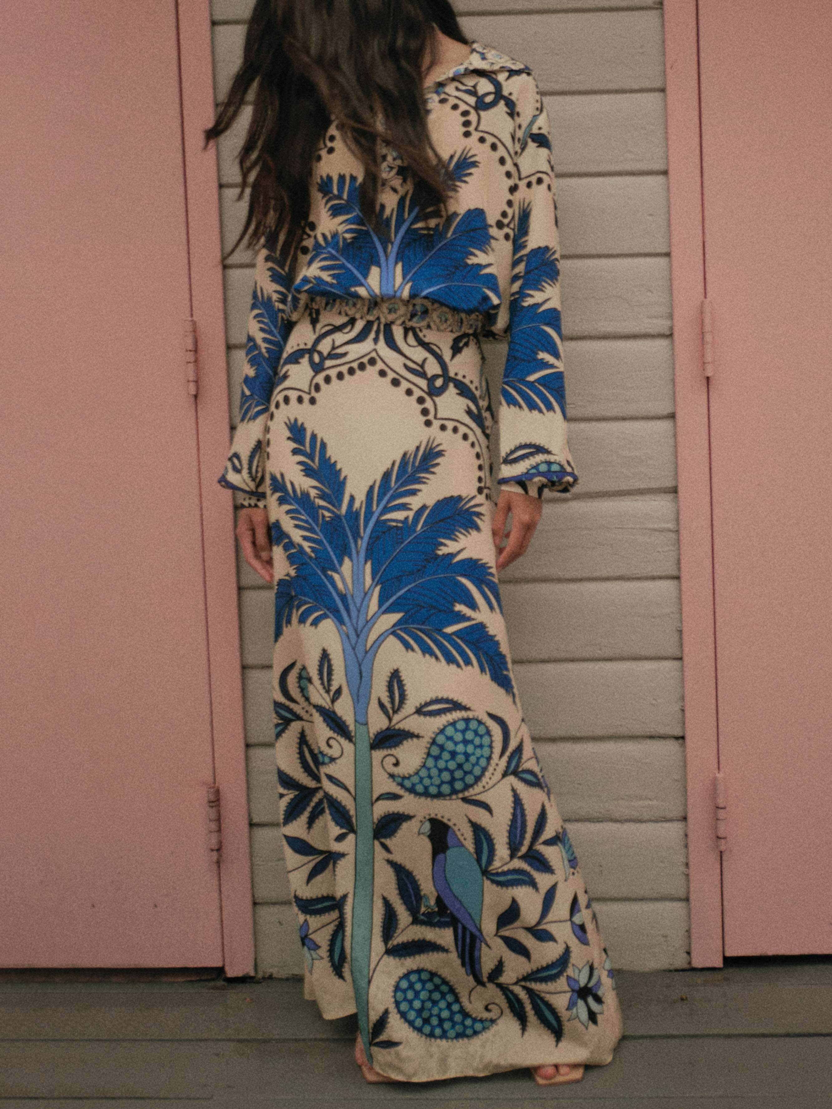 Unique Palm Tree Flower A-line Skirt - Threadford
