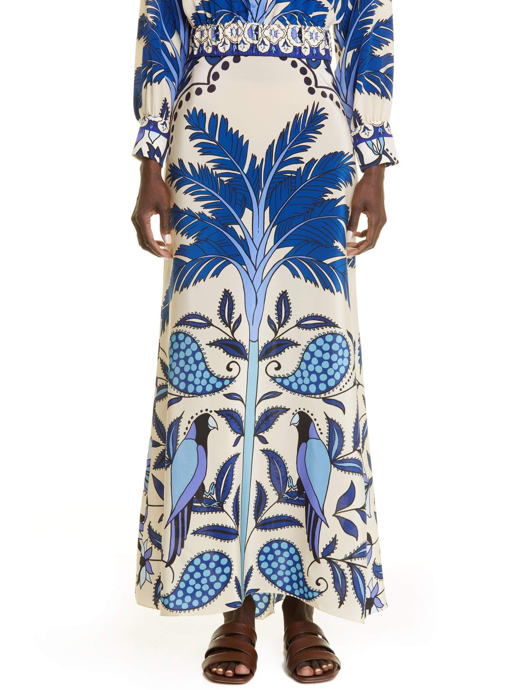 Unique Palm Tree Flower A-line Skirt - Threadford