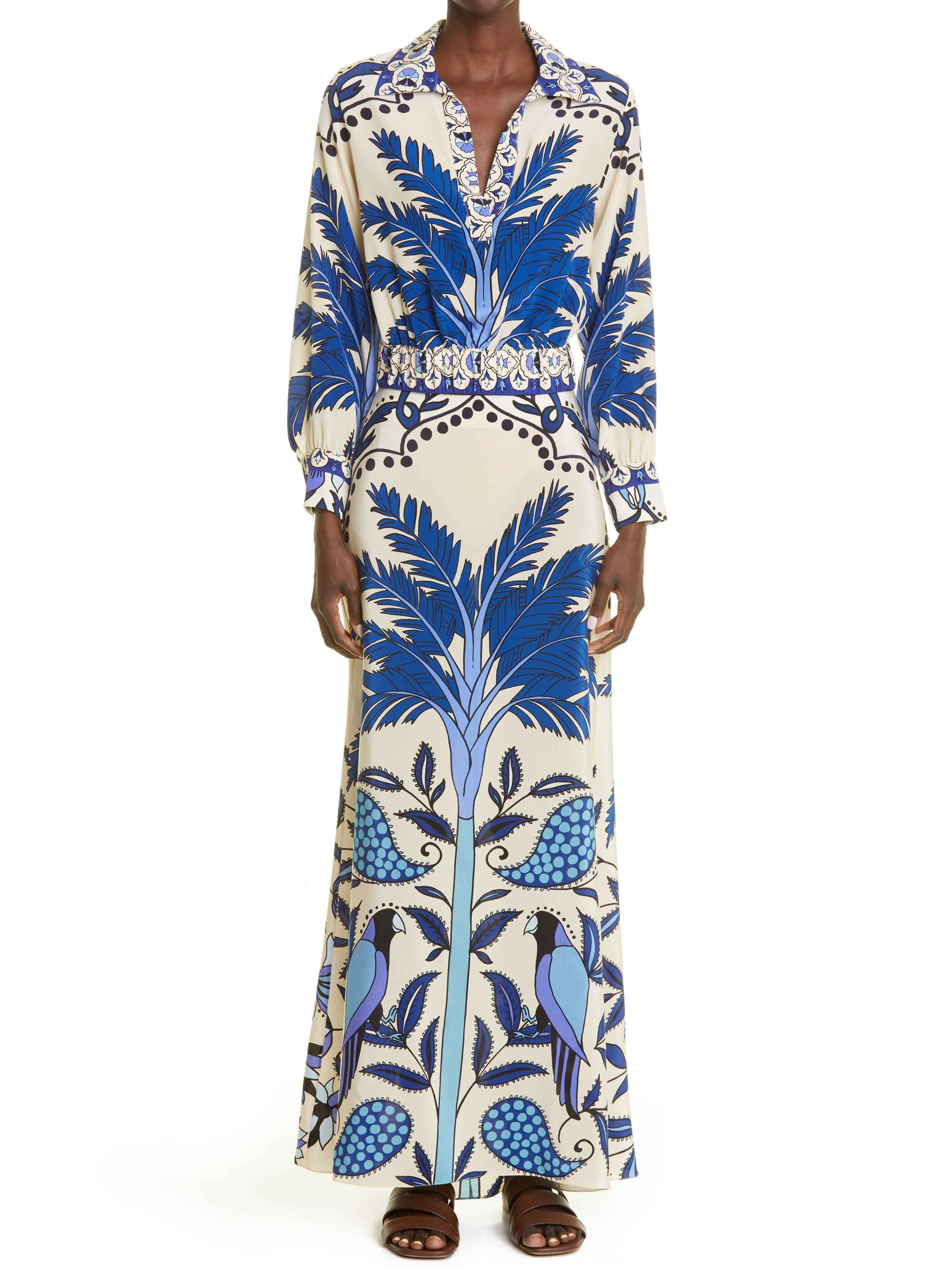 Unique Palm Tree Flower A-line Skirt - Threadford