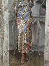 Exquisite Satin Floral Print Fishtail Skirt - Threadford