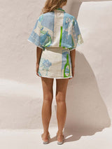 Unique Painted Print Irregular Skirt - Threadford