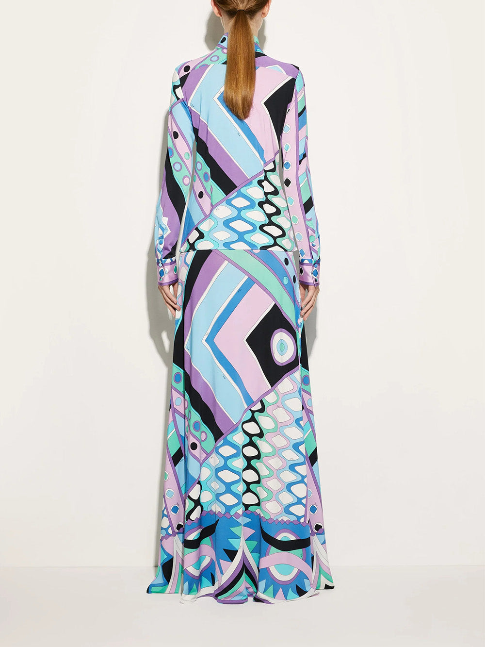 Temperament Printed Hip-hugging Maxi Skirt - Threadford