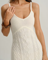 Beige Bodycon Slip Sweater Dress - Threadford