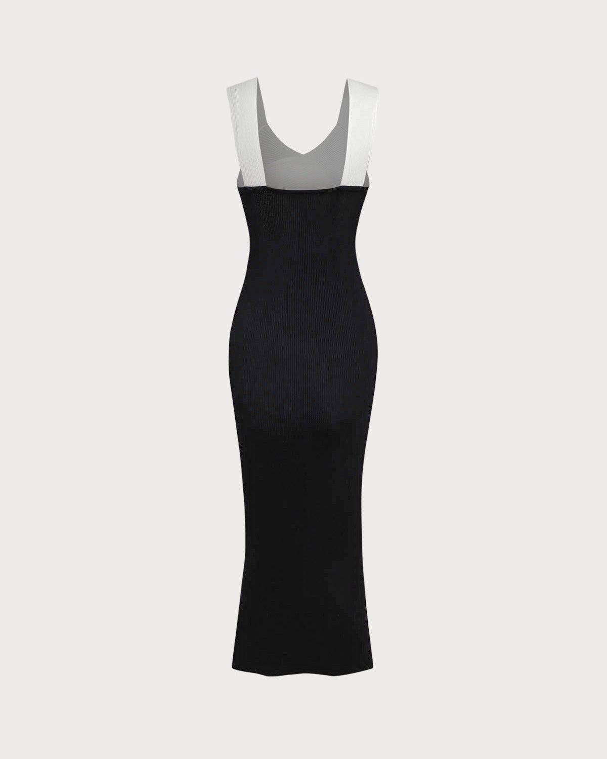 Black Contrast Bodycon Slip Sweater Dress - Threadford