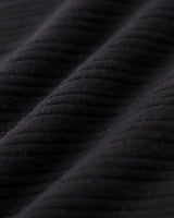 Black Round Neck Ribbed Mini Dress - Threadford