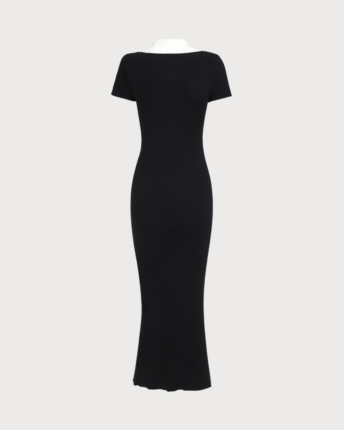 Black Contrast Bodycon Sweater Maxi Dress - Threadford