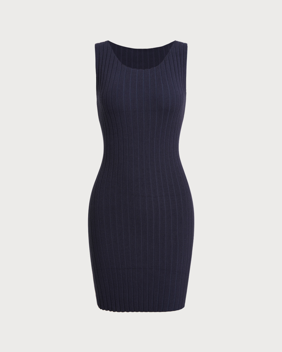 Blue Bodycon Sleeveless Sweater Dress - Threadford