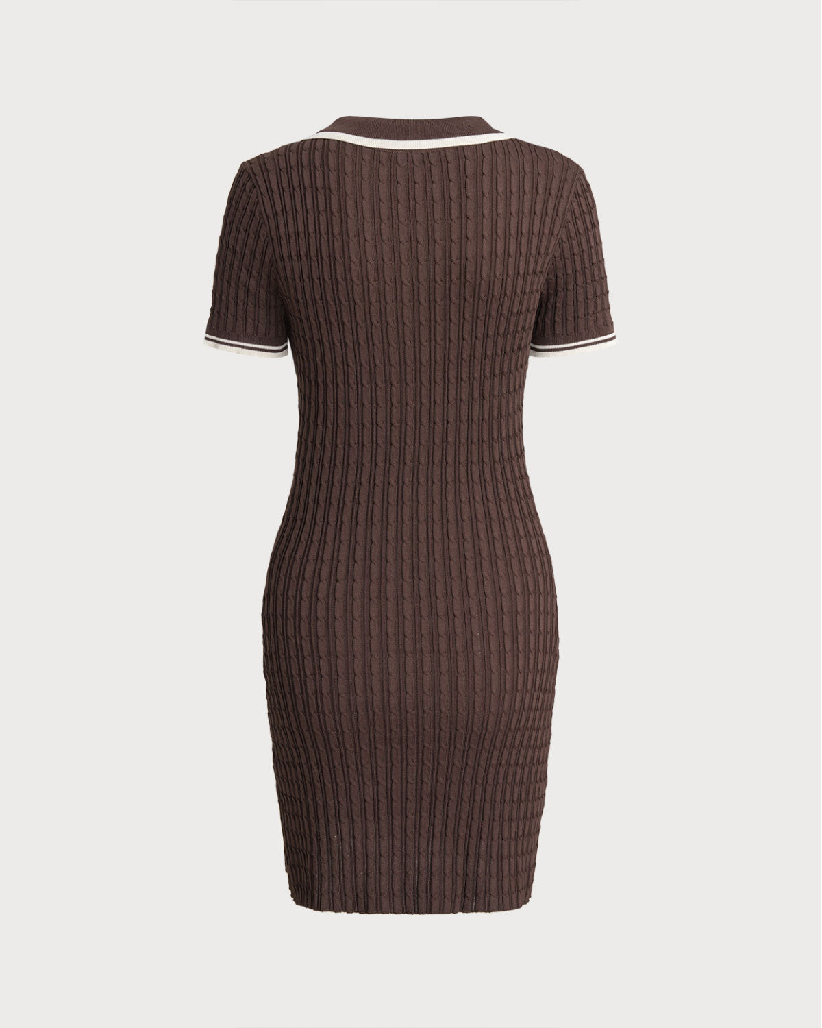 Coffee Bodycon Sweater Mini Dress - Threadford