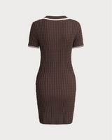 Coffee Bodycon Sweater Mini Dress - Threadford