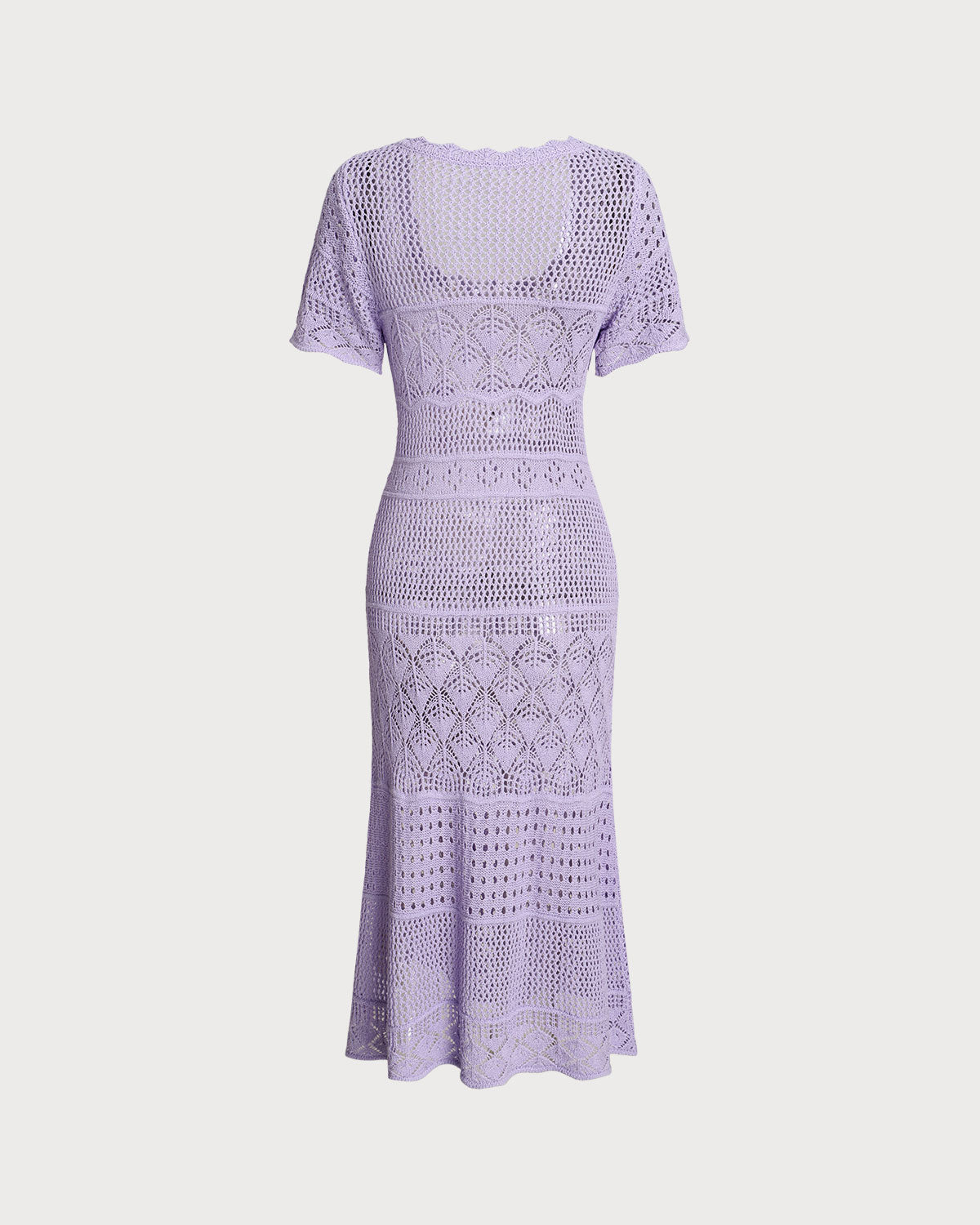 Purple U Neck Cut Out Sweater Dress - Threadford