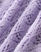 Purple U Neck Cut Out Sweater Dress - Threadford